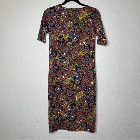 LuLaRoe Paisley Colorful Printed Julia Sheath Dress - Picture 2 of 4